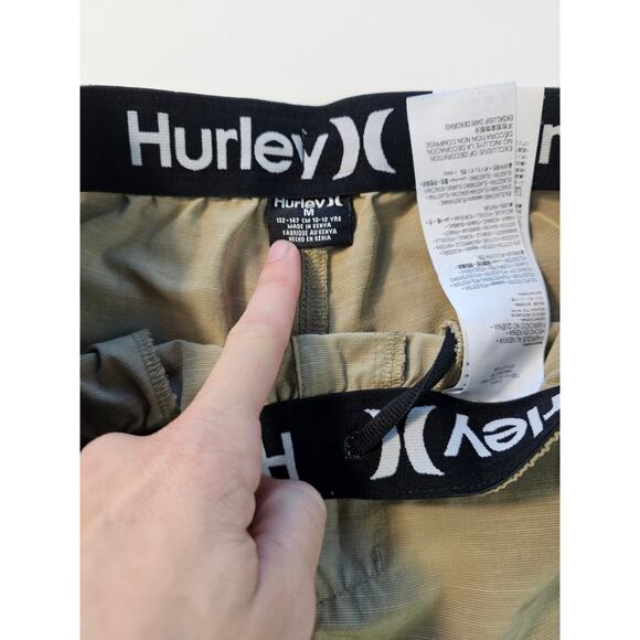 Hurley boys size M hybrid cargo shorts brown elastic waist EUC everyday play - Picture 3 of 5